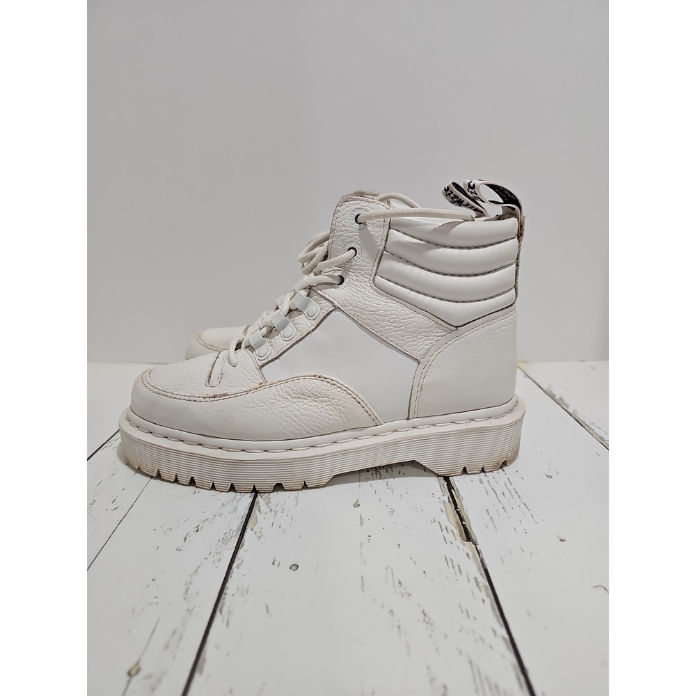 Dr Martens 939 White Leather Hiker Boots Padded Collar Ankle Womens Size 8 - Picture 7 of 16
